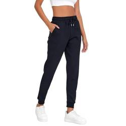 COMEOR Jogginghose Damen - Baumwolle Sporthose Lang, Trainingshosen, Frauen Freizeithosen, Sweatpants mit Regular Passform für Fitness, Yoga, Freizeit (Schwarz M) von COMEOR