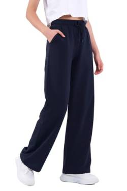 COMEOR Jogginghose Damen - Sporthose Lang Baumwolle Traininghose Lockere Sweatpants mit elastischem Bund und geradem Bein (Dunkelblau XL) von COMEOR