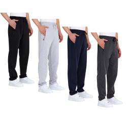 COMEOR Jogginghose Herren Baumwolle Trainingshose - mit Reißverschlusstaschen Sporthose Jogginghosen Männer Jogger | Jungen Freizeithose von COMEOR