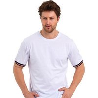 COMEOR T-Shirt Basic Herren Kurzarm Rundhalls (Packung, 1-tlg) mit gestreiften Ärmel Bündchen von COMEOR