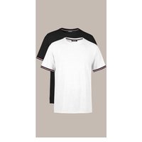 COMEOR T-Shirt Basic Herren Kurzarm Rundhalls (Packung, 2-tlg) mit gestreiften Ärmel Bündchen von COMEOR