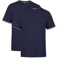 COMEOR T-Shirt Basic Herren Kurzarm Rundhalls (Packung, 2-tlg) mit gestreiften Ärmel Bündchen von COMEOR