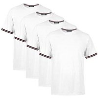 COMEOR T-Shirt Basic Herren Kurzarm Rundhalls (Packung, 4-tlg) mit gestreiften Ärmel Bündchen von COMEOR