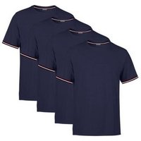 COMEOR T-Shirt Basic Herren Kurzarm Rundhalls (Packung, 4-tlg) mit gestreiften Ärmel Bündchen von COMEOR