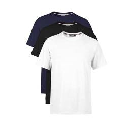 COMEOR T Shirt Herren Kurzarm Classic Baumwolle Sport Männer Rundhals 2-3-4 Pack, Schwarz/Weiß/Navy von COMEOR