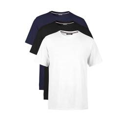 COMEOR T Shirt Herren Kurzarm Classic Baumwolle Sport Männer Rundhals 2-3-4 Pack, Schwarz/Weiß/Navy von COMEOR