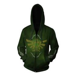 COMING Adult Zelda Cosplay Kostüm Breath of The Wild Link Hoodie Sweatshirt Herren Zipper Jacke (S, Color 41) von COMING