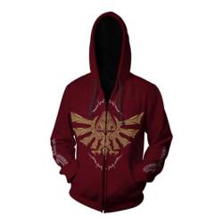 COMING Adult Zelda Cosplay Kostüm Breath of The Wild Link Hoodie Sweatshirt Herren Zipper Jacke (XL, Color 40) von COMING