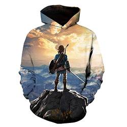 COMING Zelda Cosplay Kostüm Breath of The Wild Link Hoodie Sweatershirt Herren Halloween Reißverschluss Jacke (XL, Color 16) von COMING