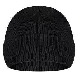 COMNICO 1 Stuck Strickmütze, Wintermütze Unisex Reine Baumwolle Winddicht Beanie-Mütze Totenkopf-Mütze Warme Gemütliche Mütze Kompressionskappe für Männer und Frauen (Schwarz) von COMNICO