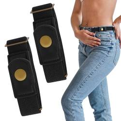 COMNICO 2 Pack Schnallenfrei Elastischer für Damen Unsichtbare Gürtel Keine Schnalle Justierbarer Stretch Elastischer für Jeans Hosen Kleider von COMNICO