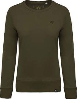 COMPANIEER KRB K481 Damen Bio-Baumwolle Sweatshirt Pullover Grün Olive Melange Organic Raglan Größe M- OHNE Brustlogo von COMPANIEER