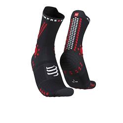 COMPRESSPORT Pro Racing Socken v4.0 Trail Socken, Schwarz/Rot, Größe 39-41, Unisex, Erwachsene von COMPRESSPORT