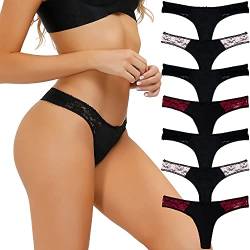 COMSOFT Damen Mikrofaser Low Rise Tanga Höschen T Back Strings von 7 (Tanga Höschen B,XXL) von COMSOFT