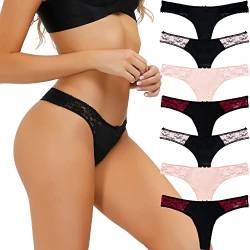 COMSOFT Damen Mikrofaser Low Rise Tanga Höschen T Back Strings von 7 (Tanga Höschen C,L) von COMSOFT