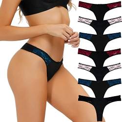 COMSOFT Damen Mikrofaser Low Rise Tanga Höschen T Back Strings von 7 (Tanga Höschen I,M) von COMSOFT