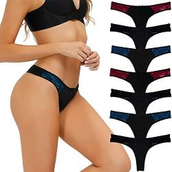 COMSOFT Damen Mikrofaser Low Rise Tanga Höschen T Back Strings von 7 (Tanga Höschen J,M) von COMSOFT