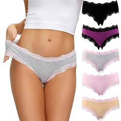 COMSOFT Unterwäsche Damen Baumwollhöschen Soft Stretchy Hipster Slips Sortiert 5er Pack (Mehrfarbig Briefs D, M) von COMSOFT