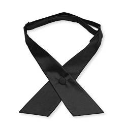 CONCITOR Damen oder Herren Krawatte mit gekreuztem Ausschnitt, einfarbig, kontinentale Krawatte, Schwarz, Einheitsgröße von CONCITOR