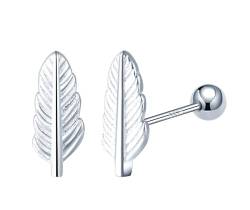 CONILOK Feder Ohrringe Silber 925 Stecker Ohrstecker Ohrhänger Silber Damen Schmuck Ohrring Kleine Geschenke für Frauen Mädchen Beste Freundin Mutter Geburtstag Hochzeit Weihnachtstag Valentinstag von CONILOK