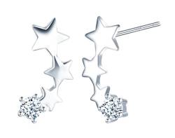 CONILOK Zirkon Stern Ohrringe Silber 925 Stecker Ohrstecker Silber Ohrring Damen Schmuck Ohringe Geschenke für Sie Frauen Mädchen Frau Beste Freundin Mutter Geburtstag Hochzeit Muttertag Weihnachtstag von CONILOK