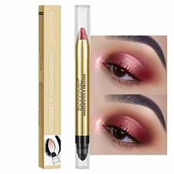 Glitzer-Lidschattenstift,Wasserfester Doppelkopf-Augenaufheller - Multifunktionales, hochpigmentiertes, langanhaltendes, schimmerndes Lidschattenstift-Make-up für Frauen Coobaa von COOBAA