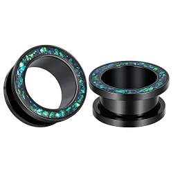 COOEAR 1 Paar Gauges Ohrringe Circle Fake Opal Tunnel Ohrstöpsel Flesh Stretchers Expander 8mm bis 25mm. von COOEAR