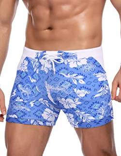 COOFANDY Herren-Badeanzug, Camouflage, schnelltrocknend, Herren-Badehose, Badehose mit Taschen, Pat7, XXL von COOFANDY