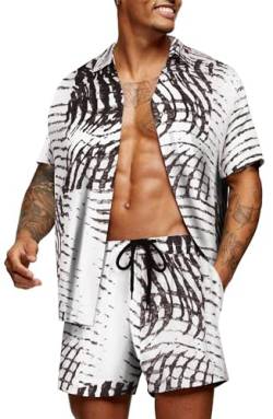 COOFANDY Herren Causal Hawaiihemd Entspannte Passform Button Down Kurzarmhemd,PAT19,XL von COOFANDY