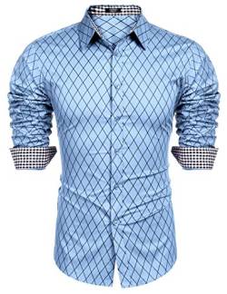 COOFANDY Herren Hemd Langarm Bügelfrei Regular Fit Casual Business Hemd Baumwolle Button Down Freizeithemd Blau M von COOFANDY