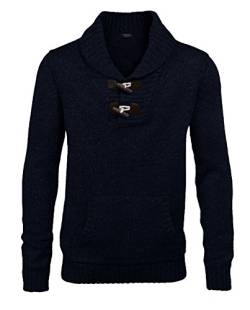 COOFANDY Herren Schalkragen Pullover Sweater Relaxed Fit Casual Baumwolle Zopfmuster Pullover mit Taschen - Schwarz - X-Groß von COOFANDY