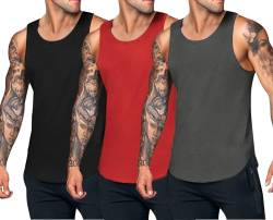 COOFANDY Herren Tank Top Sommer Sport Gym Funktions Tanktop Herren Unterhemd Fitness Herren Lockeres Tank Top PAT3 L von COOFANDY