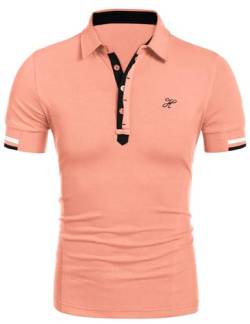 COOFANDY Polo Hemd Herren Kurzarm Alpha T-Shirt leichtes Poloshirt gestickt Männer Hemden Golf Polohemd Sport (Bohnenbreirot S) von COOFANDY