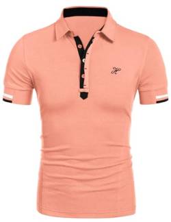 COOFANDY Polohemd Kurzarm Männner Casual Herren Polo Shirt Golf Tennis Polo Shirts Elegante Workwear (Bohnenbreirot XXL) von COOFANDY