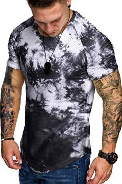 COOFANDY T Shirts Herren Muskel T-Shirt Basic Soprtshirt Rundhals Muscle Tee-Shirt Fitness Top Sommer Tie Dye M von COOFANDY