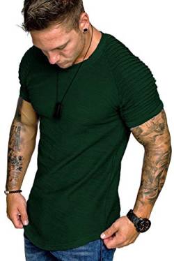 COOFANDY T-Shirts Herren Sommer Fitness Tee mit Rundhals Ausschnitt Basic Tops für Männer atmungsaktives Grün XL von COOFANDY