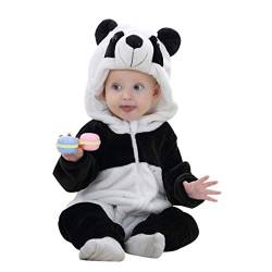COOKY.D Unisex Winter-Strampler mit Kapuze, 2-36 Monate, panda, 6-12 Monate von COOKY.D