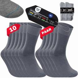 10 Paar Socken Herren hellgrau Herrensocken grau 43-46 | 10'er Pack | mit Komfortbund ohne drückende Naht | Anzugssocken von COOL7