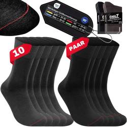 COOL7 10 Paar Socken Herren schwarz/grau 39-42 Herrensocken | 10'er Pack | mit Komfortbund Atmungsaktive Business Baumwolle | Men Socks von COOL7