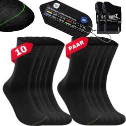 COOL7 10 Paar Socken Herren schwarz 39-42 Herrensocken | 10'er Pack | mit Komfortbund Atmungsaktive Business Baumwolle | Men Socks von COOL7