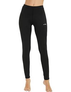 COOLOMG Damen Leggings Winter Thermo Leggings lang Fitness Workout Laufhose Sporthose Yogahose Schwarz L von COOLOMG