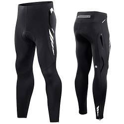 COOLOMG Herren Radlerhose Fahrradhose Lang 3D gepolsterte Hosen Radsport Radhose Schwarz S von COOLOMG