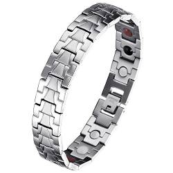 COOLSTEELANDBEYOND Raffiniertes Design-Therapie Edelstahl Herren Armband mit Magneten Germanium, Link-Tool zum Entfernen Enthalten von COOLSTEELANDBEYOND