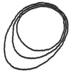COOLSTEELANDBEYOND Schöne Schwarz Holz Wulst Lange Kette Halsband Halsketten, Mehrschichtig, Abendkleid Partei von COOLSTEELANDBEYOND