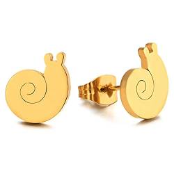 Damen Klein Goldfarben Spirale Schnecke Ohrstecker Ohrringe Edelstahl Gestüt Ohrringe, Ohrschmuck, Niedliche, 2 Stück von COOLSTEELANDBEYOND