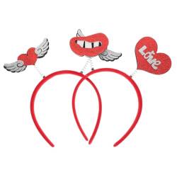 2st Valentinstag Stirnband Valentinstag-herz-stirnband Antennenkopf-bopper Glitzer-herz-stirnband Valentinstag-foto-requisite Herz-haarschmuck Damen Kleidung Filzstoff Liebe von COOPHYA