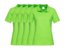 COOZO Damen 5er-Pack Kurzarm Klassische Baumwolle Polo Hemd - 5 x Kiwi - L von COOZO