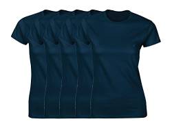 COOZO Damen 5er-Pack Kurzarm T-Shirts - 5 × Marine - L von COOZO