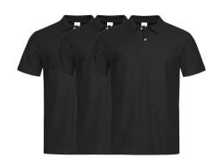 COOZO Herren 3er-Pack Kurzarm Klassische Baumwolle Polo Hemd - Schwarz Opal - 4XL von COOZO