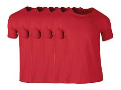 COOZO Herren 5er-Pack Kurzarm T-Shirts - 5 × Rot - M von COOZO